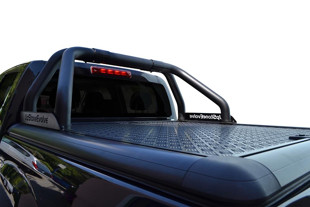 Evo700b Upstone Aluminium Tonneau Cover Isuzu D Max Crew Cab 2012 Checker Plate Black Isuzu D Max